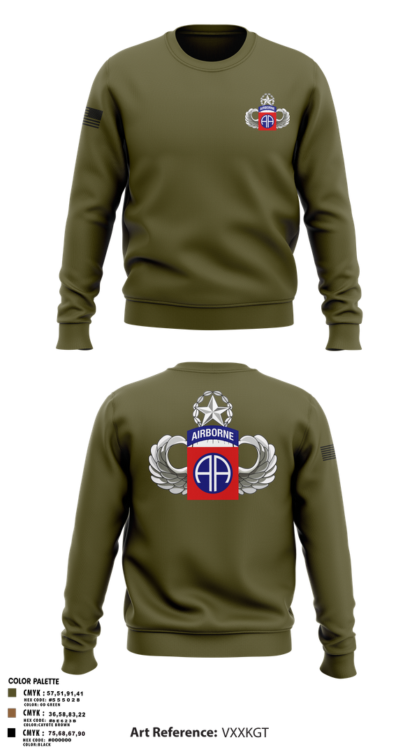 Crew Neck Sweatshirt, HHC 82nd ABN Division, , Teamtime, Team time, sublimation, custom sports apparel, team uniforms, spirit wear, spiritwear, sports uniforms, custom shirts, team store, custom team store, fundraiser sports, apparel fundraiser