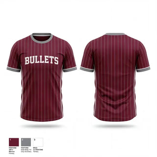 Old School Cotton Feel Shirt, Bullets, Baseball, Teamtime, Team time, sublimation, custom sports apparel, team uniforms, spirit wear, spiritwear, sports uniforms, custom shirts, team store, custom team store, fundraiser sports, apparel fundraiser