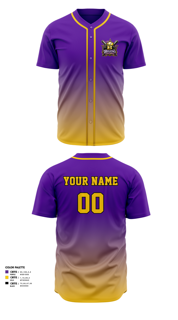 Full Button Softball Jersey, Biloxi, Softball, Teamtime, Team time, sublimation, custom sports apparel, team uniforms, spirit wear, spiritwear, sports uniforms, custom shirts, team store, custom team store, fundraiser sports, apparel fundraiser