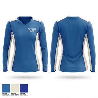 Womens Long Sleeve Vneck Shirt, PATTERSON ELITE, Men's Basketball, Teamtime, Team time, sublimation, custom sports apparel, team uniforms, spirit wear, spiritwear, sports uniforms, custom shirts, team store, custom team store, fundraiser sports, apparel fundraiser