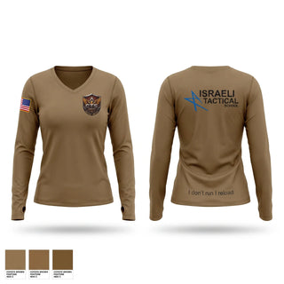 Womens Long Sleeve Vneck Shirt, RR BN, National Guard, Teamtime, Team time, sublimation, custom sports apparel, team uniforms, spirit wear, spiritwear, sports uniforms, custom shirts, team store, custom team store, fundraiser sports, apparel fundraiser