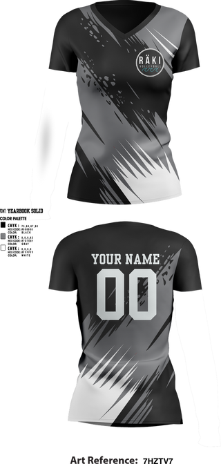 Womens Short Sleeve Vneck Shirt, Raki Volleyball, Women's Volleyball, Teamtime, Team time, sublimation, custom sports apparel, team uniforms, spirit wear, spiritwear, sports uniforms, custom shirts, team store, custom team store, fundraiser sports, apparel fundraiser