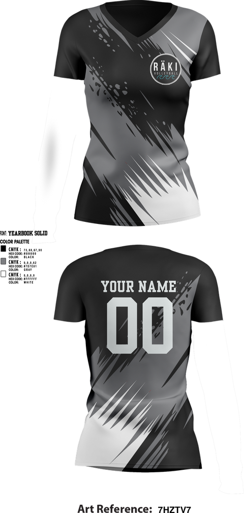 Womens Short Sleeve Vneck Shirt, Raki Volleyball, Women's Volleyball, Teamtime, Team time, sublimation, custom sports apparel, team uniforms, spirit wear, spiritwear, sports uniforms, custom shirts, team store, custom team store, fundraiser sports, apparel fundraiser