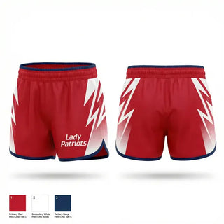 Womens Shorts, Lady Patriots, Softball, Teamtime, Team time, sublimation, custom sports apparel, team uniforms, spirit wear, spiritwear, sports uniforms, custom shirts, team store, custom team store, fundraiser sports, apparel fundraiser