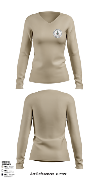 Womens Long Sleeve Vneck Shirt, Northeast Florida Woodturning Association, , Teamtime, Team time, sublimation, custom sports apparel, team uniforms, spirit wear, spiritwear, sports uniforms, custom shirts, team store, custom team store, fundraiser sports, apparel fundraiser