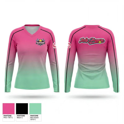 Lady Sluggers 33283616 Women's Long Sleeve V-neck Shirt - 1