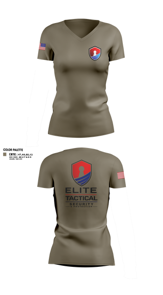 Womens Short Sleeve Vneck Shirt, Elite Tactical Security, Police, Teamtime, Team time, sublimation, custom sports apparel, team uniforms, spirit wear, spiritwear, sports uniforms, custom shirts, team store, custom team store, fundraiser sports, apparel fundraiser