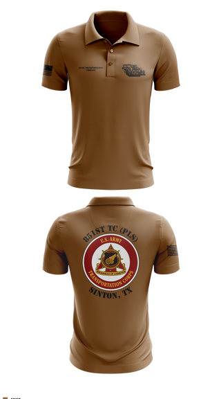 Short Sleeve Performance Polo, 851st Transportation Company, Army, Teamtime, Team time, sublimation, custom sports apparel, team uniforms, spirit wear, spiritwear, sports uniforms, custom shirts, team store, custom team store, fundraiser sports, apparel fundraiser
