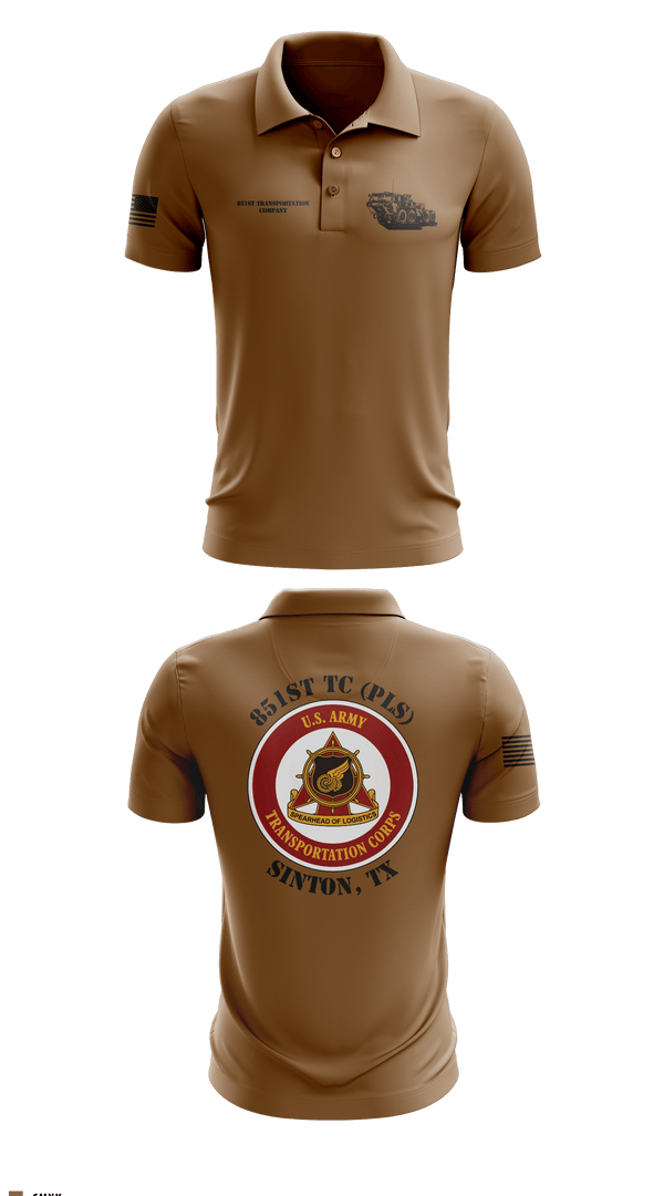 Short Sleeve Performance Polo, 851st Transportation Company, Army, Teamtime, Team time, sublimation, custom sports apparel, team uniforms, spirit wear, spiritwear, sports uniforms, custom shirts, team store, custom team store, fundraiser sports, apparel fundraiser