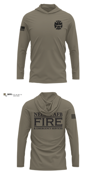 Long Sleeve Performance Shirt with hood, 99 CES/CEF, Air Force, Teamtime, Team time, sublimation, custom sports apparel, team uniforms, spirit wear, spiritwear, sports uniforms, custom shirts, team store, custom team store, fundraiser sports, apparel fundraiser