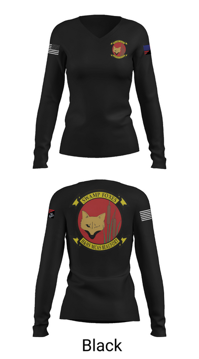 Headquarters & Headquarters Squadron 11394515 Women's Long Sleeve V-neck Shirt - 37