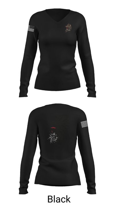 101st airborne 1-327 35416174 Women's Long Sleeve V-neck Shirt - 37
