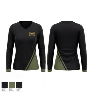 Womens Long Sleeve Vneck Shirt, BCSS, Marines, Teamtime, Team time, sublimation, custom sports apparel, team uniforms, spirit wear, spiritwear, sports uniforms, custom shirts, team store, custom team store, fundraiser sports, apparel fundraiser