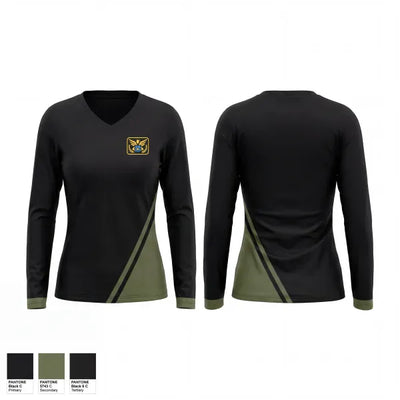 BCSS 55830406 Women's Long Sleeve V-neck Shirt - 1