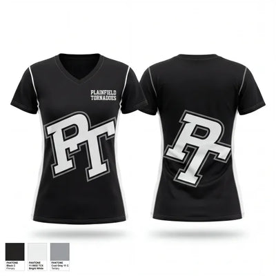 Plainfield tornadoes 20142433 Women's Short Sleeve V-neck Shirt - 1