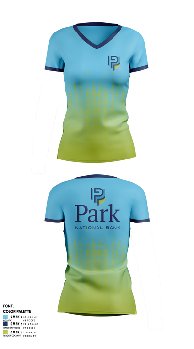 Park National Bank Pelotonia Women's Short Sleeve V-neck Shirt - 1