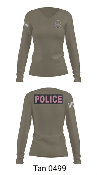 Womens Long Sleeve Vneck Shirt, Farmersville PD, Police, Teamtime, Team time, sublimation, custom sports apparel, team uniforms, spirit wear, spiritwear, sports uniforms, custom shirts, team store, custom team store, fundraiser sports, apparel fundraiser