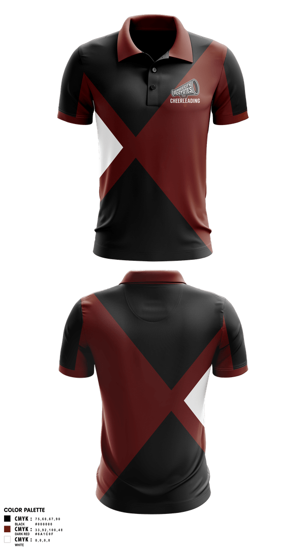 Short Sleeve Performance Polo, Reed City Coyotes, Cheer, Teamtime, Team time, sublimation, custom sports apparel, team uniforms, spirit wear, spiritwear, sports uniforms, custom shirts, team store, custom team store, fundraiser sports, apparel fundraiser