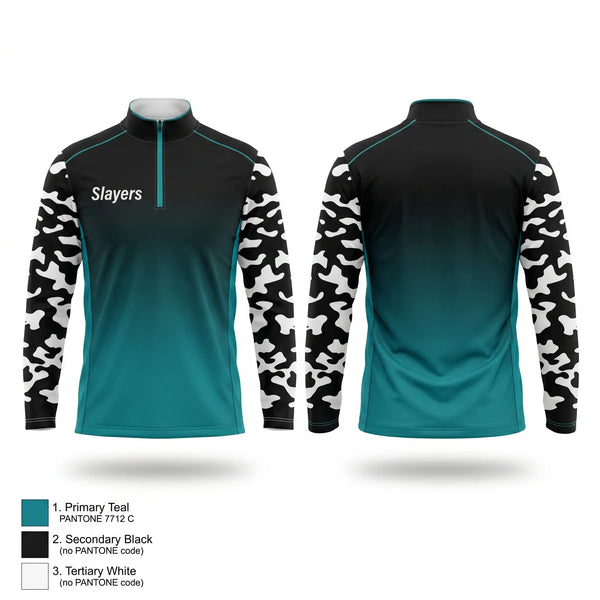 Quarter Zip Jacket, Slayers, Softball, Teamtime, Team time, sublimation, custom sports apparel, team uniforms, spirit wear, spiritwear, sports uniforms, custom shirts, team store, custom team store, fundraiser sports, apparel fundraiser