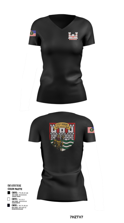 175th MRBC 2368764 Women's Short Sleeve V-neck Shirt - 3