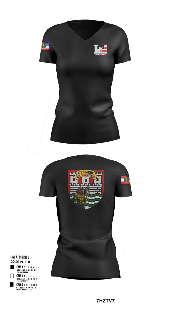 Womens Short Sleeve Vneck Shirt, 175th MRBC, , Teamtime, Team time, sublimation, custom sports apparel, team uniforms, spirit wear, spiritwear, sports uniforms, custom shirts, team store, custom team store, fundraiser sports, apparel fundraiser