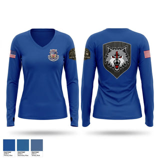 Womens Long Sleeve Vneck Shirt, 258th HR CO, Army, Teamtime, Team time, sublimation, custom sports apparel, team uniforms, spirit wear, spiritwear, sports uniforms, custom shirts, team store, custom team store, fundraiser sports, apparel fundraiser