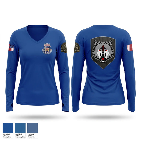 Womens Long Sleeve Vneck Shirt, 258th HR CO, Army, Teamtime, Team time, sublimation, custom sports apparel, team uniforms, spirit wear, spiritwear, sports uniforms, custom shirts, team store, custom team store, fundraiser sports, apparel fundraiser