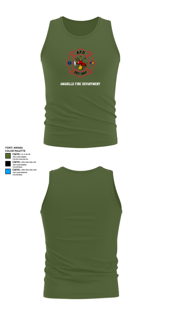 Tank Top, Amarillo Fire Department, Fire Department, Teamtime, Team time, sublimation, custom sports apparel, team uniforms, spirit wear, spiritwear, sports uniforms, custom shirts, team store, custom team store, fundraiser sports, apparel fundraiser