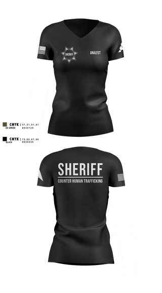 Womens Short Sleeve Vneck Shirt, Ray County Sheriff Counter Human Trafficking Task Force, Police, Teamtime, Team time, sublimation, custom sports apparel, team uniforms, spirit wear, spiritwear, sports uniforms, custom shirts, team store, custom team store, fundraiser sports, apparel fundraiser