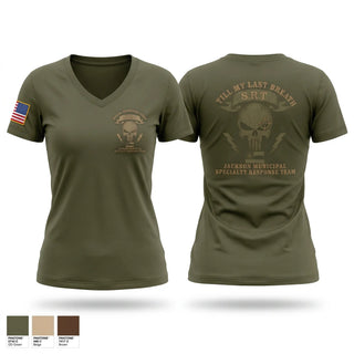 Womens Short Sleeve Vneck Shirt, Jackson Municipal Special Response Team, Police, Teamtime, Team time, sublimation, custom sports apparel, team uniforms, spirit wear, spiritwear, sports uniforms, custom shirts, team store, custom team store, fundraiser sports, apparel fundraiser