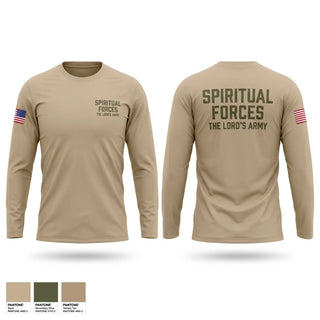 Long Sleeve Performance Shirt, Spiritual Forces The Lords Army, Army, Teamtime, Team time, sublimation, custom sports apparel, team uniforms, spirit wear, spiritwear, sports uniforms, custom shirts, team store, custom team store, fundraiser sports, apparel fundraiser