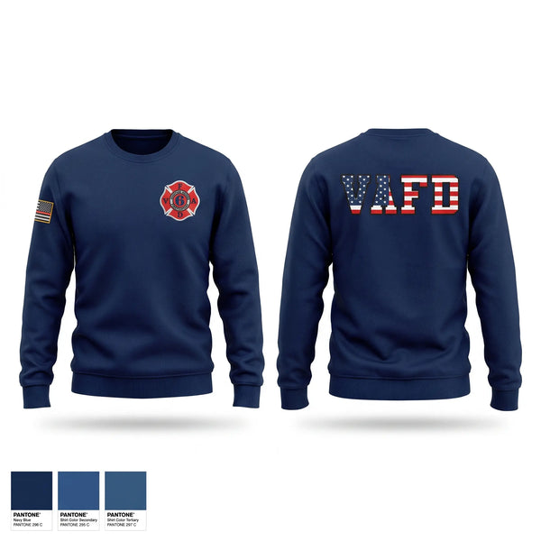 Crew Neck Sweatshirt, Veterans Affairs, Fire Department, Teamtime, Team time, sublimation, custom sports apparel, team uniforms, spirit wear, spiritwear, sports uniforms, custom shirts, team store, custom team store, fundraiser sports, apparel fundraiser
