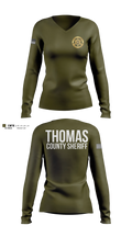 Thomas county sheriff's office Women's Long Sleeve V-neck Shirt - 100