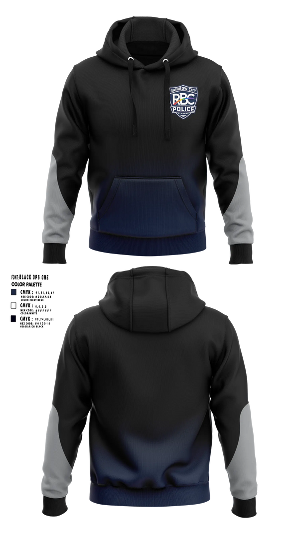 Hoodie, Rainbow City Police Department, Police, Teamtime, Team time, sublimation, custom sports apparel, team uniforms, spirit wear, spiritwear, sports uniforms, custom shirts, team store, custom team store, fundraiser sports, apparel fundraiser