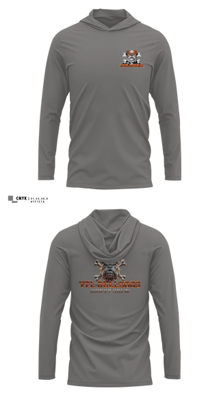 Long Sleeve hooded sunshirt, YFL Bulldogs, , Teamtime, Team time, sublimation, custom sports apparel, team uniforms, spirit wear, spiritwear, sports uniforms, custom shirts, team store, custom team store, fundraiser sports, apparel fundraiser