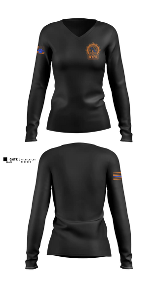 Womens Long Sleeve Vneck Shirt, NYPD NARCOTICS K9, Police, Teamtime, Team time, sublimation, custom sports apparel, team uniforms, spirit wear, spiritwear, sports uniforms, custom shirts, team store, custom team store, fundraiser sports, apparel fundraiser