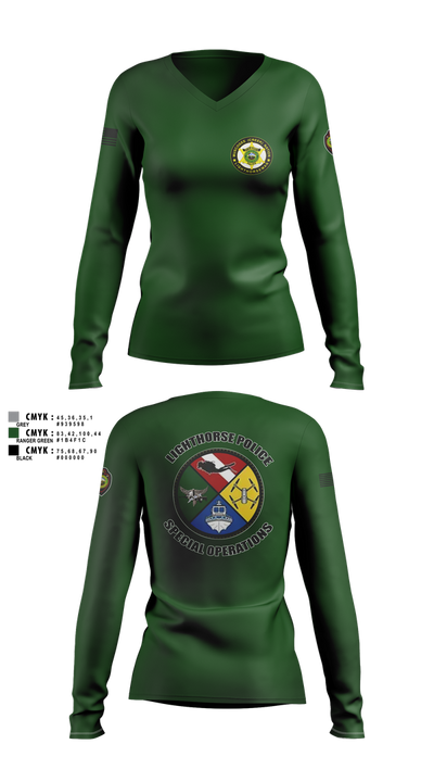 Muscogee Nation Special Operations 96454937 Women's Long Sleeve V-neck Shirt - 8