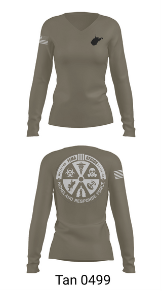 Womens Long Sleeve Vneck Shirt, Region 3 Homeland Response Force, , Teamtime, Team time, sublimation, custom sports apparel, team uniforms, spirit wear, spiritwear, sports uniforms, custom shirts, team store, custom team store, fundraiser sports, apparel fundraiser