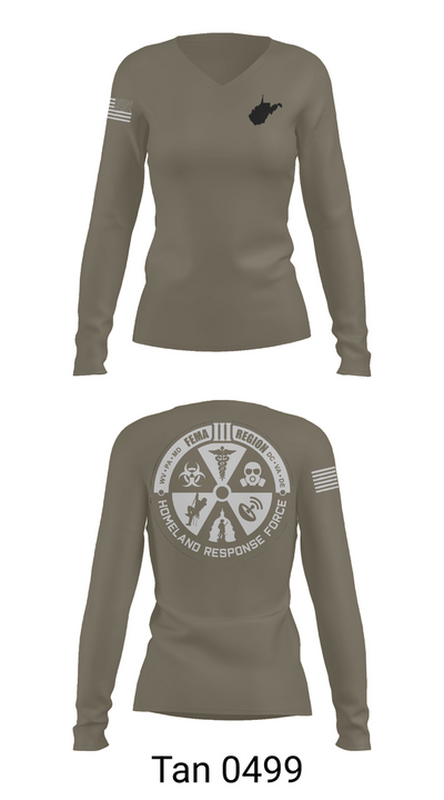 Region 3 Homeland Response Force 34212172 Women's Long Sleeve V-neck Shirt - 77