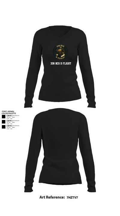 336 RCS D Flight 26202235 Women's Long Sleeve V-neck Shirt - 22