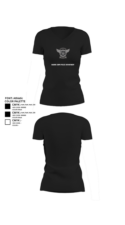 Marine Corps Police Department 73062733 Women's Short Sleeve V-neck Shirt - 24