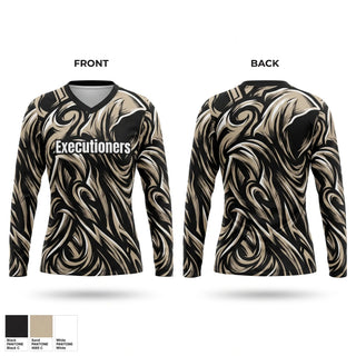 Womens Long Sleeve Vneck Shirt, Executioners, Men's Soccer, Teamtime, Team time, sublimation, custom sports apparel, team uniforms, spirit wear, spiritwear, sports uniforms, custom shirts, team store, custom team store, fundraiser sports, apparel fundraiser