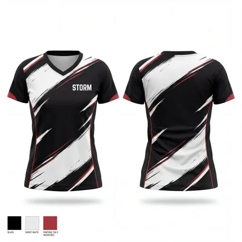 Womens Short Sleeve Vneck Shirt, STORM, , Teamtime, Team time, sublimation, custom sports apparel, team uniforms, spirit wear, spiritwear, sports uniforms, custom shirts, team store, custom team store, fundraiser sports, apparel fundraiser