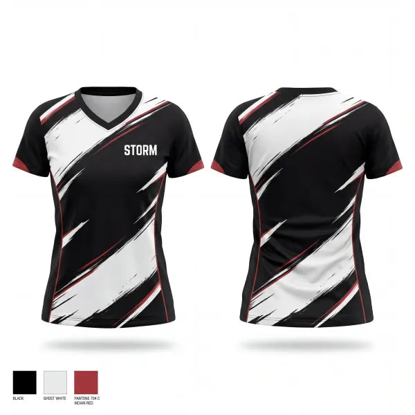 Womens Short Sleeve Vneck Shirt, STORM, , Teamtime, Team time, sublimation, custom sports apparel, team uniforms, spirit wear, spiritwear, sports uniforms, custom shirts, team store, custom team store, fundraiser sports, apparel fundraiser