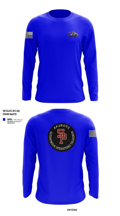 AFJROTC MS-081 DRONE TEAM 88778530 Long Sleeve Performance Shirt 203
