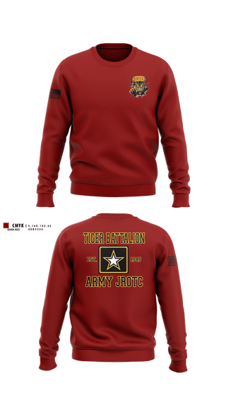 Crew Neck Sweatshirt, Tiger Battalion, Army, Teamtime, Team time, sublimation, custom sports apparel, team uniforms, spirit wear, spiritwear, sports uniforms, custom shirts, team store, custom team store, fundraiser sports, apparel fundraiser