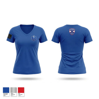 Womens Short Sleeve Vneck Shirt, Wymore EMS, EMS/EMT, Teamtime, Team time, sublimation, custom sports apparel, team uniforms, spirit wear, spiritwear, sports uniforms, custom shirts, team store, custom team store, fundraiser sports, apparel fundraiser