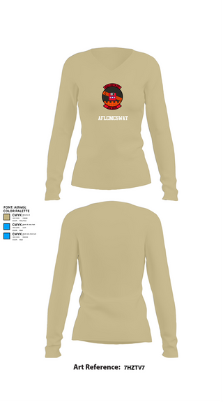 Womens Long Sleeve Vneck Shirt, AFLCMCSWAT, , Teamtime, Team time, sublimation, custom sports apparel, team uniforms, spirit wear, spiritwear, sports uniforms, custom shirts, team store, custom team store, fundraiser sports, apparel fundraiser