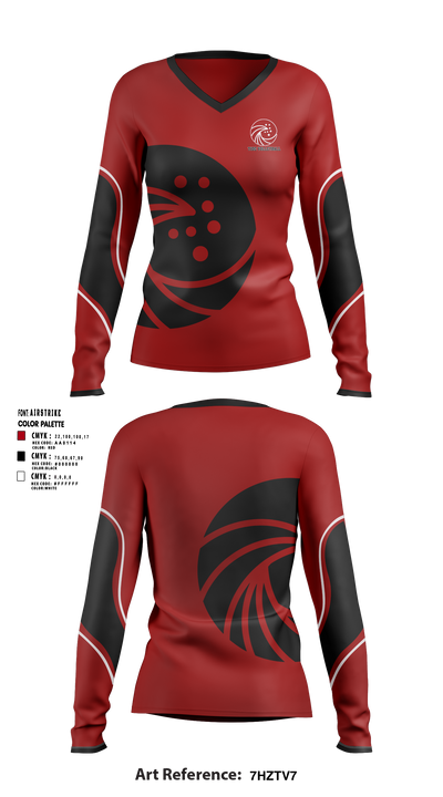 Tide Volleyball Women's Long Sleeve V-neck Shirt - 5