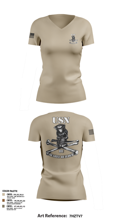 NMCB-25 17597723 Women's Short Sleeve V-neck Shirt - 1